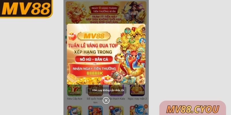 Lưu ý đăng ký MV88